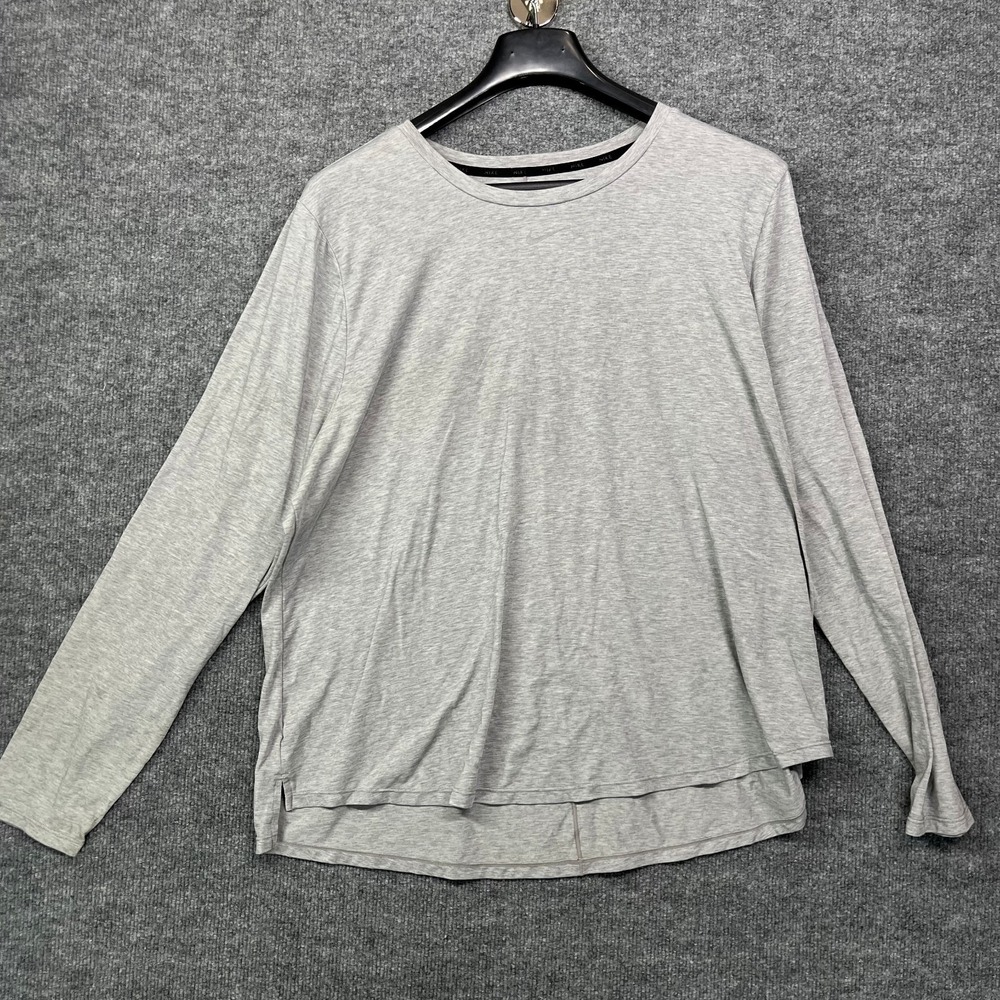Nike Dri-Fit Shirt Women's Heather‎ Gray Long Sleeve Stretch Activewear Top - 1X